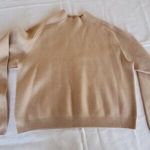 Zyia Active Women L Bright Khaki Stretch Knit Mock Neck Pullover Tribeca Sweater